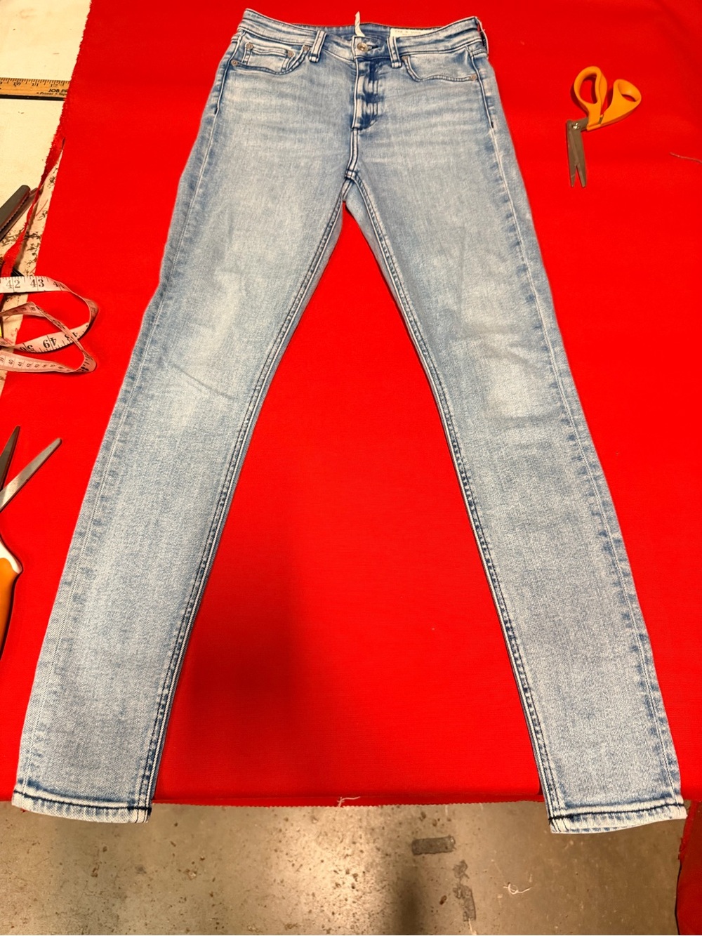 NWOT Womens Rag & Bone Nina high rise light Blue Skinny Jeans sz 25